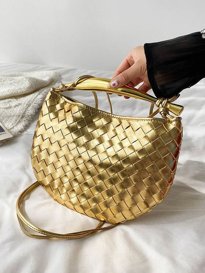 Clio Damen Handtasche Geflochtenes Kunstleder