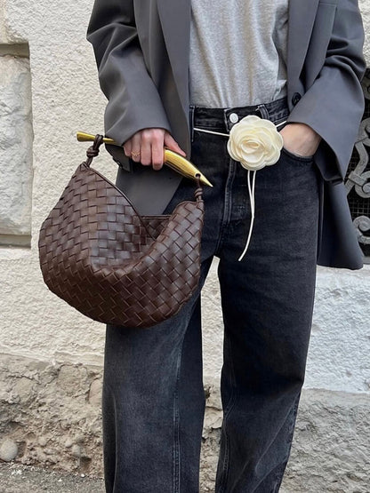 Clio Damen Handtasche Geflochtenes Kunstleder