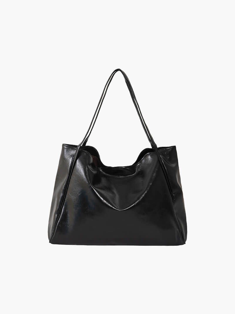 Damenhandtasche Kunstleder Einfach Schwarz - Norvielle