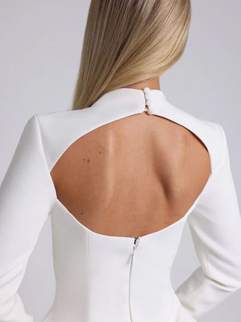 Elegantes Damen Mini-Kleid Langarm Tailliert