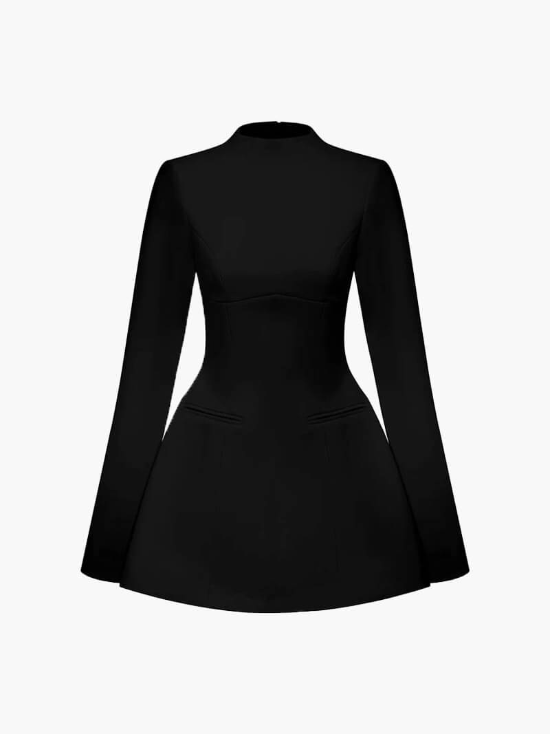 Elegantes Damen Mini-Kleid Langarm Tailliert - Norvielle
