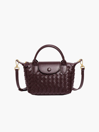 Geflochtene Damen-Mini-Tasche Kunstleder