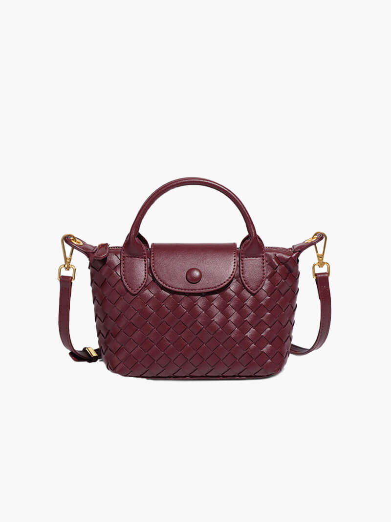 Geflochtene Damen-Mini-Tasche Kunstleder
