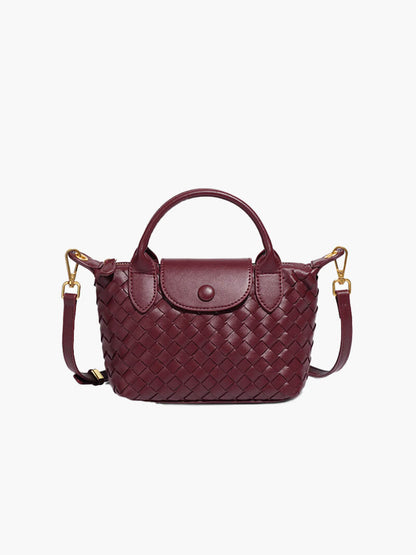 Geflochtene Damen-Mini-Tasche Kunstleder