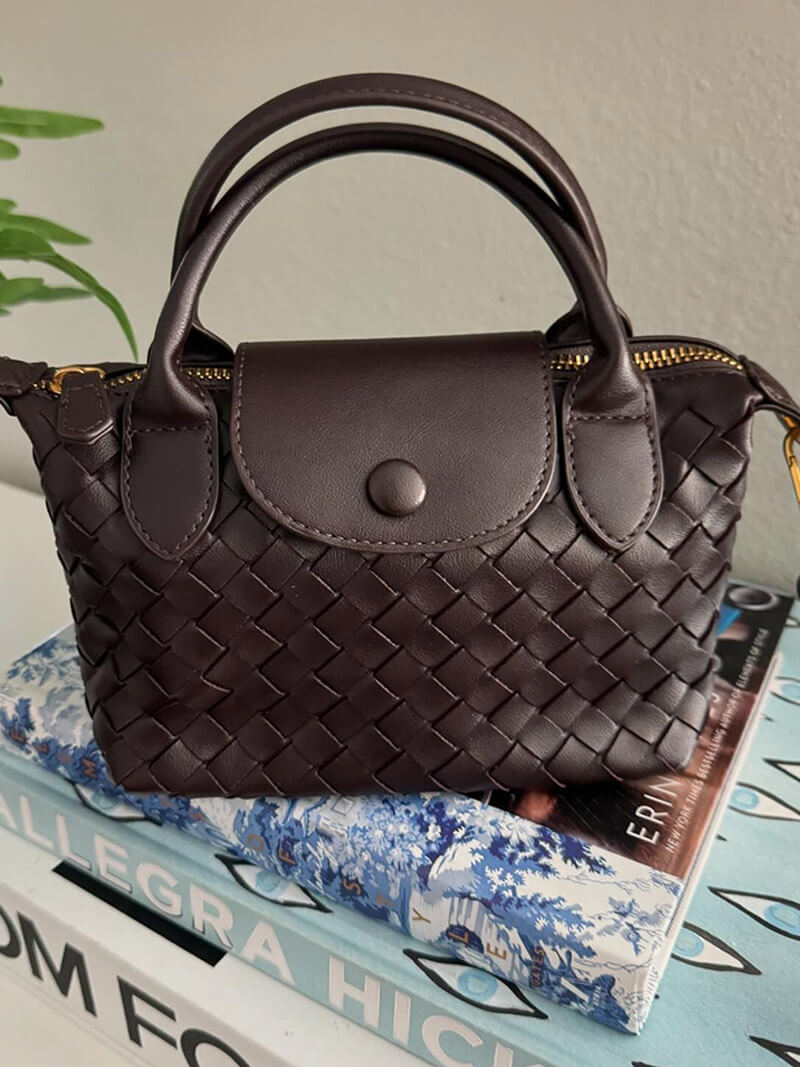Geflochtene Damen-Mini-Tasche Kunstleder