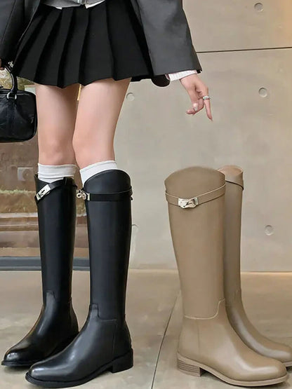Damen Reitstiefel Leder Elegantes Design