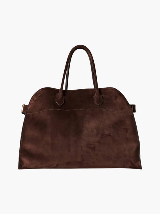 Wildleder Damenhandtasche aus hochwertigem Leder Braun - Norvielle