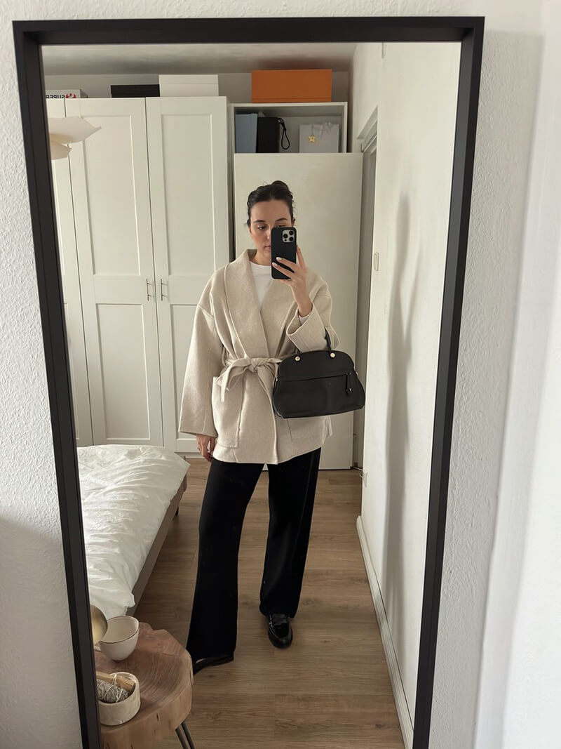 Damen Kimono Cardigan mit Bindegürtel Eleganz