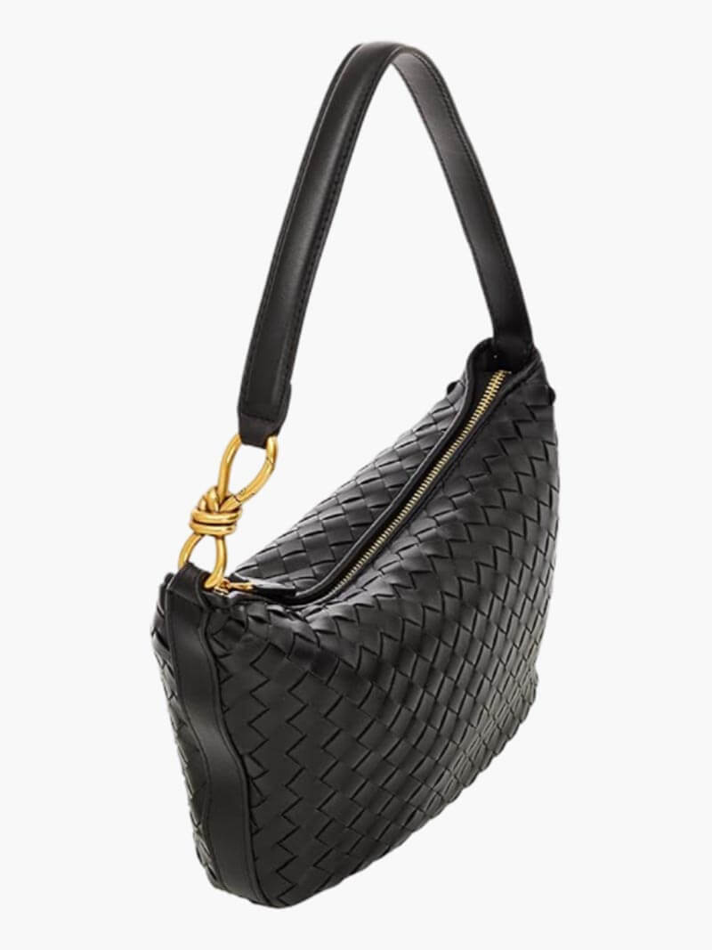 Isana Damen Schultertasche Geflochten Leder