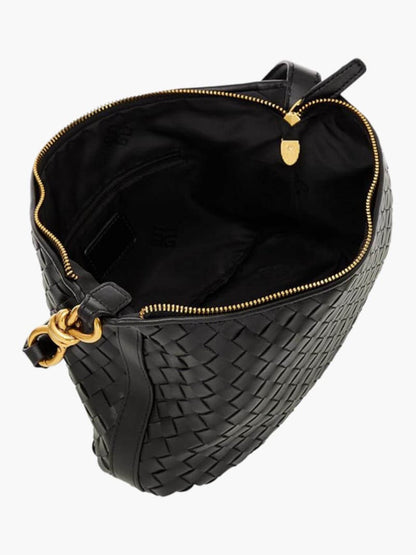 Isana Damen Schultertasche Geflochten Leder