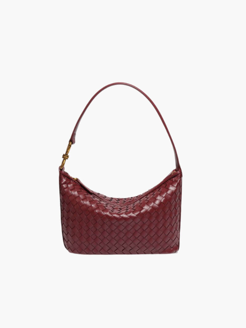 Isana Damen Schultertasche Geflochten Leder