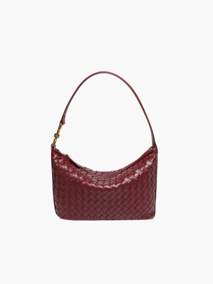 Isana Damen Schultertasche Geflochten Leder