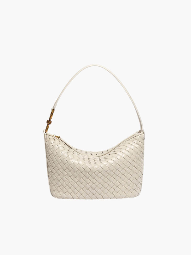 Isana Damen Schultertasche Geflochten Leder