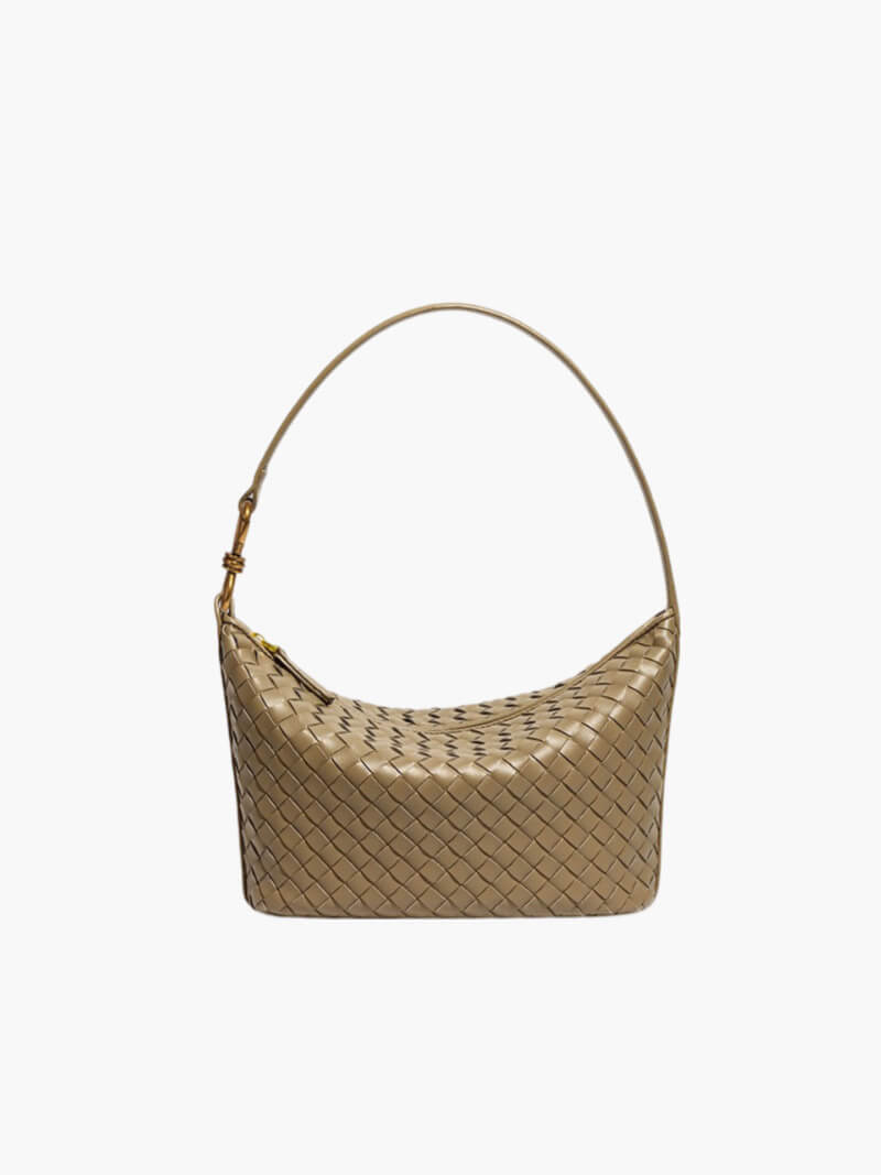 Isana Damen Schultertasche Geflochten Leder