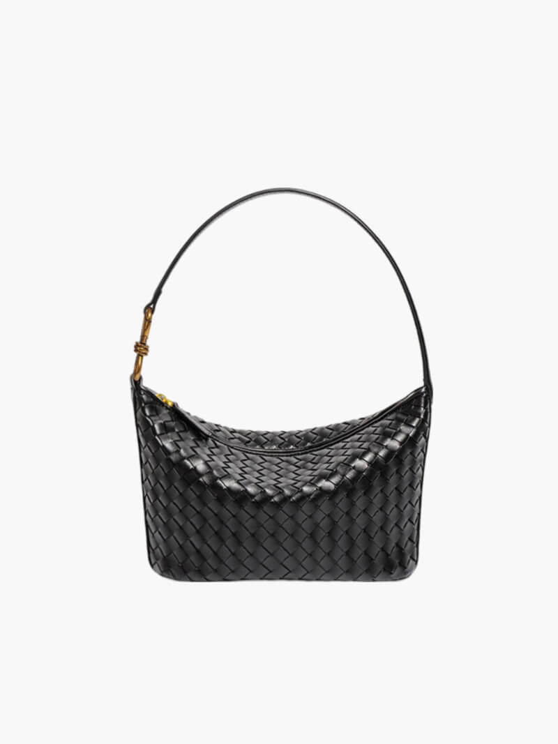 Isana Damen Schultertasche Geflochten Leder Braun - Norvielle