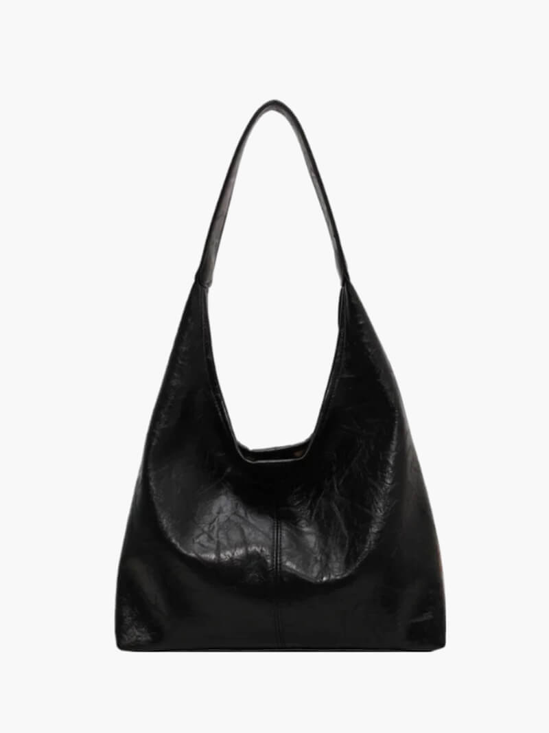 Caroly Damen Umhängetasche Kunstleder Minimalistisch Schwarz - Norvielle