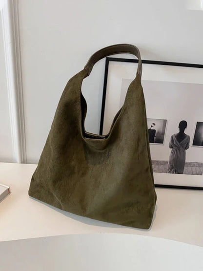 Olga Damen Schultertasche Wildleder Minimalistisch