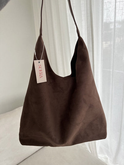 Olga Damen Schultertasche Wildleder Minimalistisch