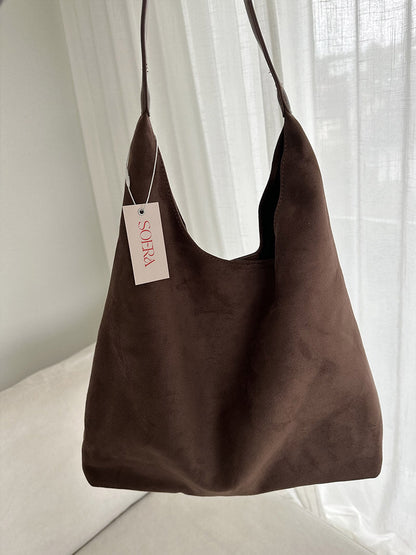Olga Damen Schultertasche Wildleder Minimalistisch