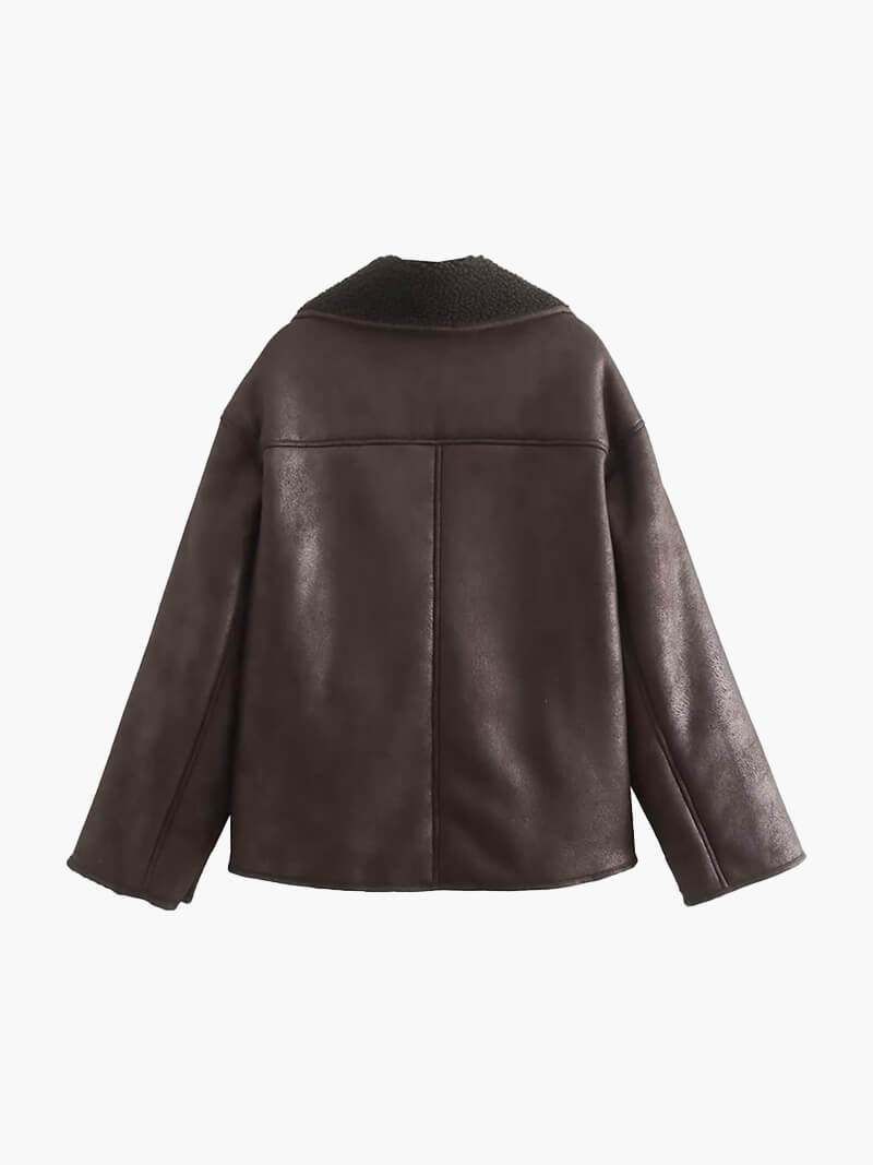 Herren Lederjacke Knopfleiste