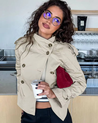 Damen Trenchcoat Moderner Schnitt Mit Gürtel