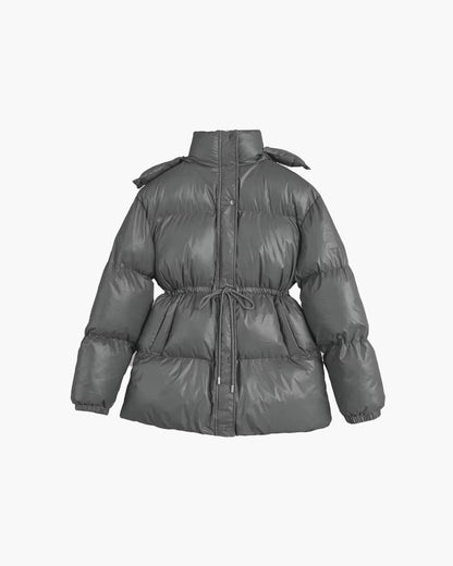Damen Winter-Steppjacke Kordelzug Glanzfinish