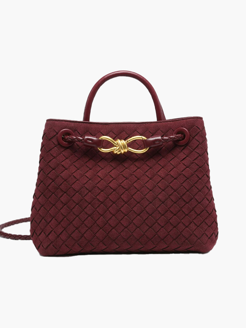 Geflochtene Damenhandtasche Wildleder