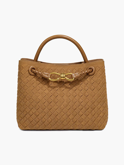 Geflochtene Damenhandtasche Wildleder
