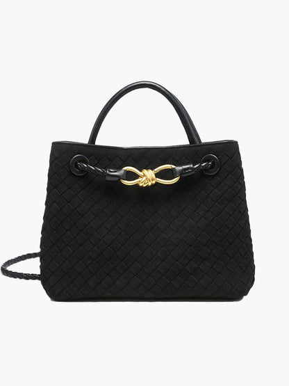 Geflochtene Damenhandtasche Wildleder