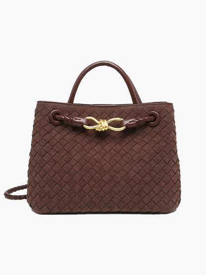 Geflochtene Damenhandtasche Wildleder Braun - Norvielle