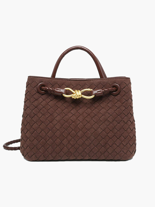 Geflochtene Damenhandtasche Wildleder Braun - Norvielle