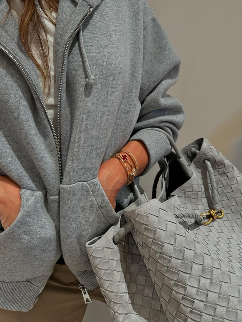 Geflochtene Damenhandtasche Wildleder