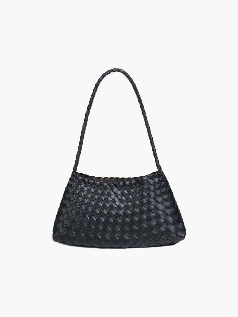 Liese Damen Schultertasche Geflochtenes Leder Braun - Norvielle
