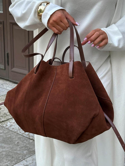 Damen Shopper-Tasche Wildleder Groß