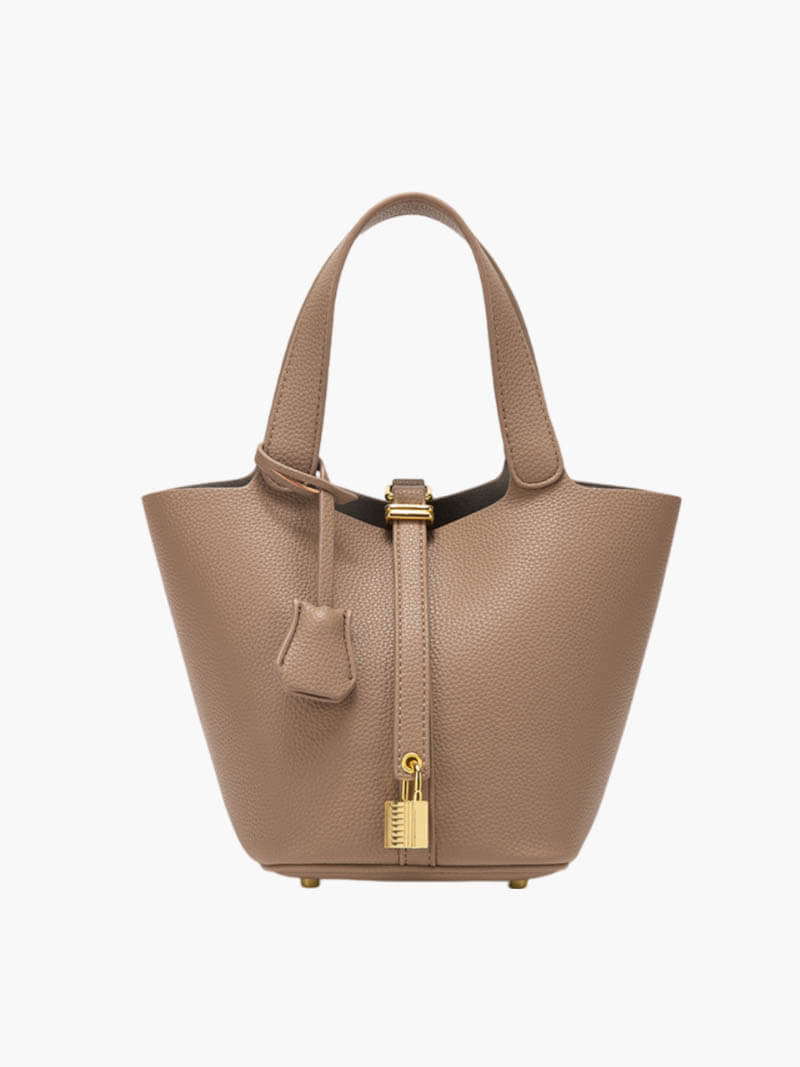 Zelinda Damen Bucket-Bag Kunstleder Stilvoll Schwarz - Norvielle