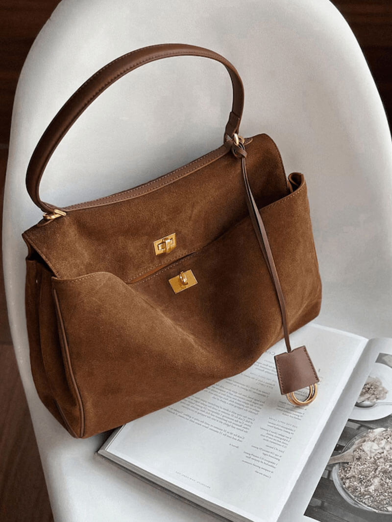 Ramona Damen Handtasche Wildleder