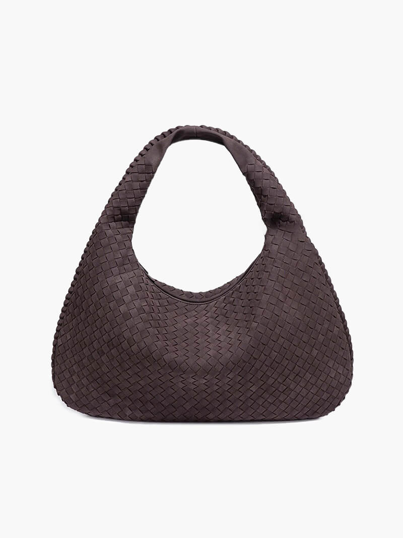 Yvon Damen Geflochtene Wildleder-Hobo-Tasche XL