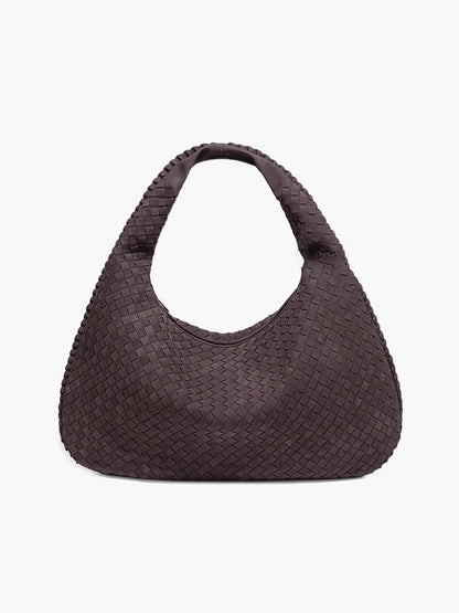Yvon Damen Geflochtene Wildleder-Hobo-Tasche XL