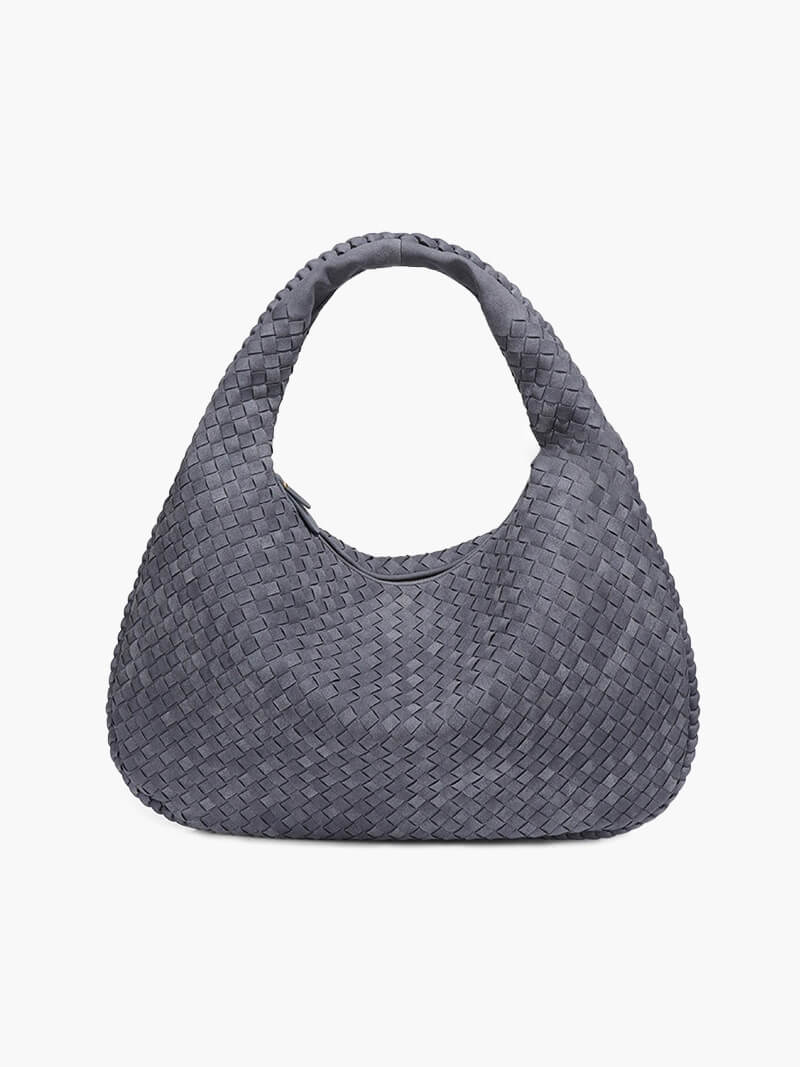 Yvon Damen Geflochtene Wildleder-Hobo-Tasche XL
