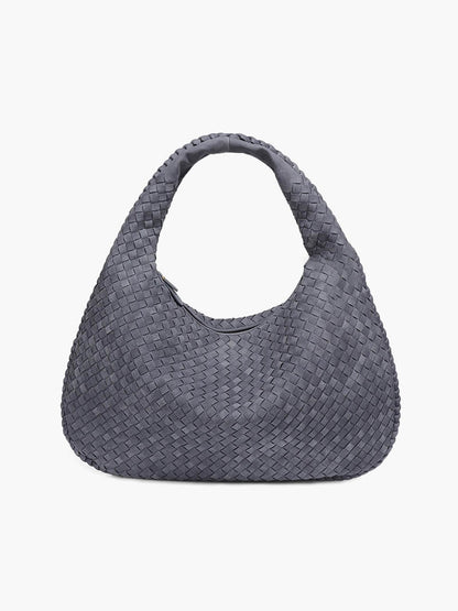 Yvon Damen Geflochtene Wildleder-Hobo-Tasche XL