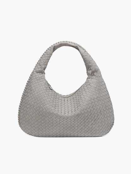 Yvon Damen Geflochtene Wildleder-Hobo-Tasche XL