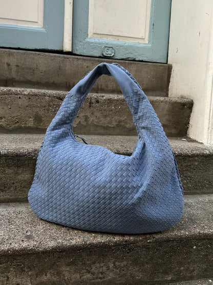 Yvon Damen Geflochtene Wildleder-Hobo-Tasche XL