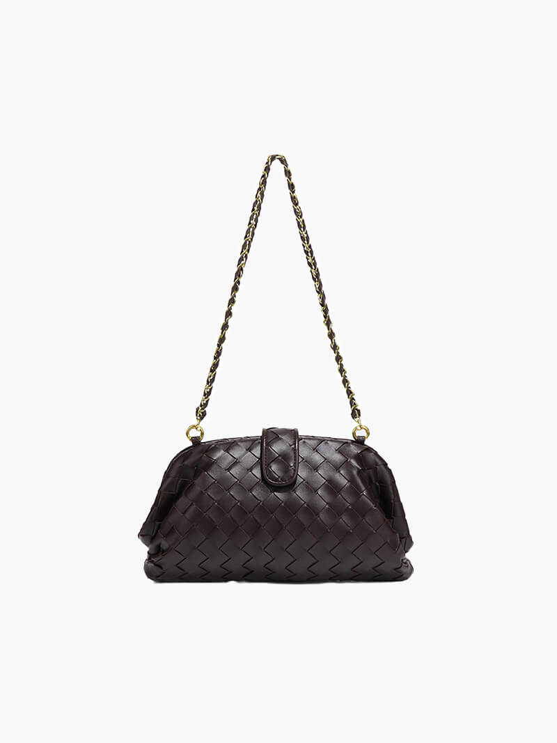 Geflochtene Damenhandtasche mit Kettenriemen