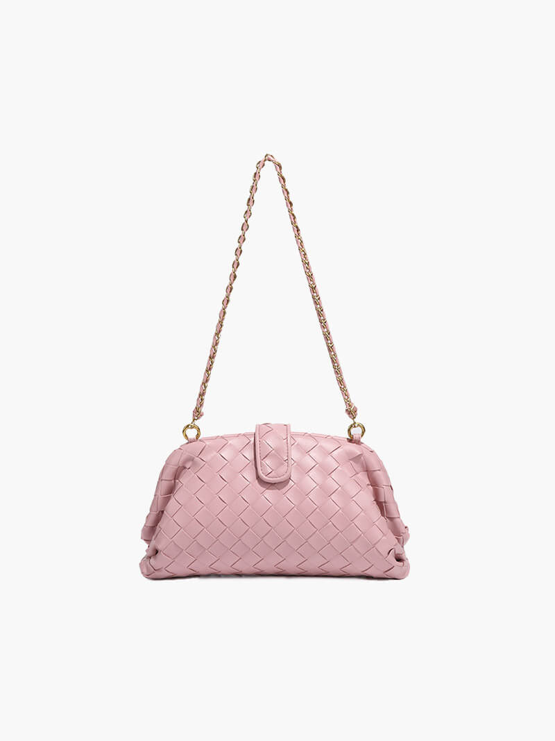 Geflochtene Damenhandtasche mit Kettenriemen