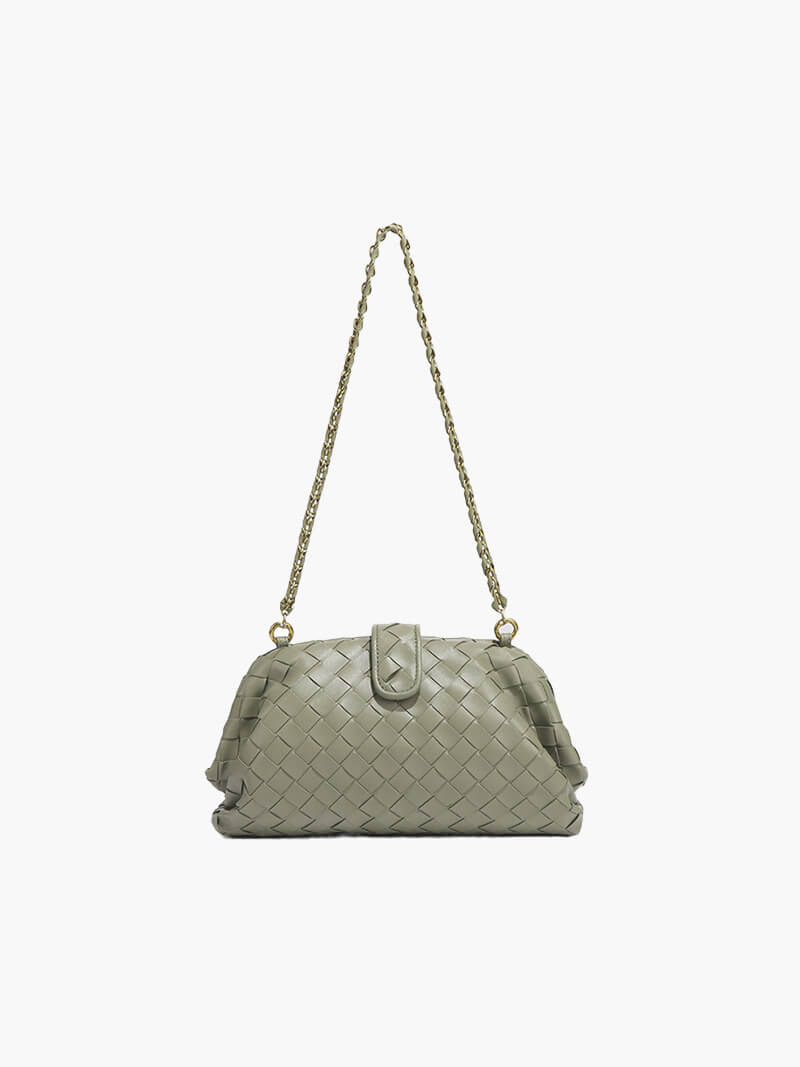 Geflochtene Damenhandtasche mit Kettenriemen