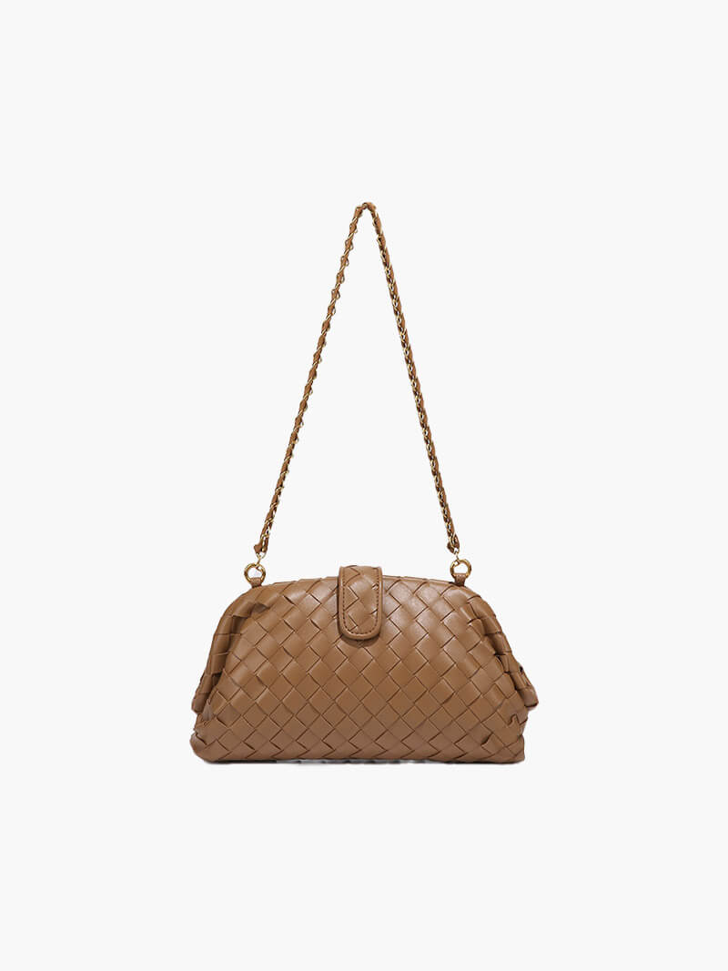 Geflochtene Damenhandtasche mit Kettenriemen