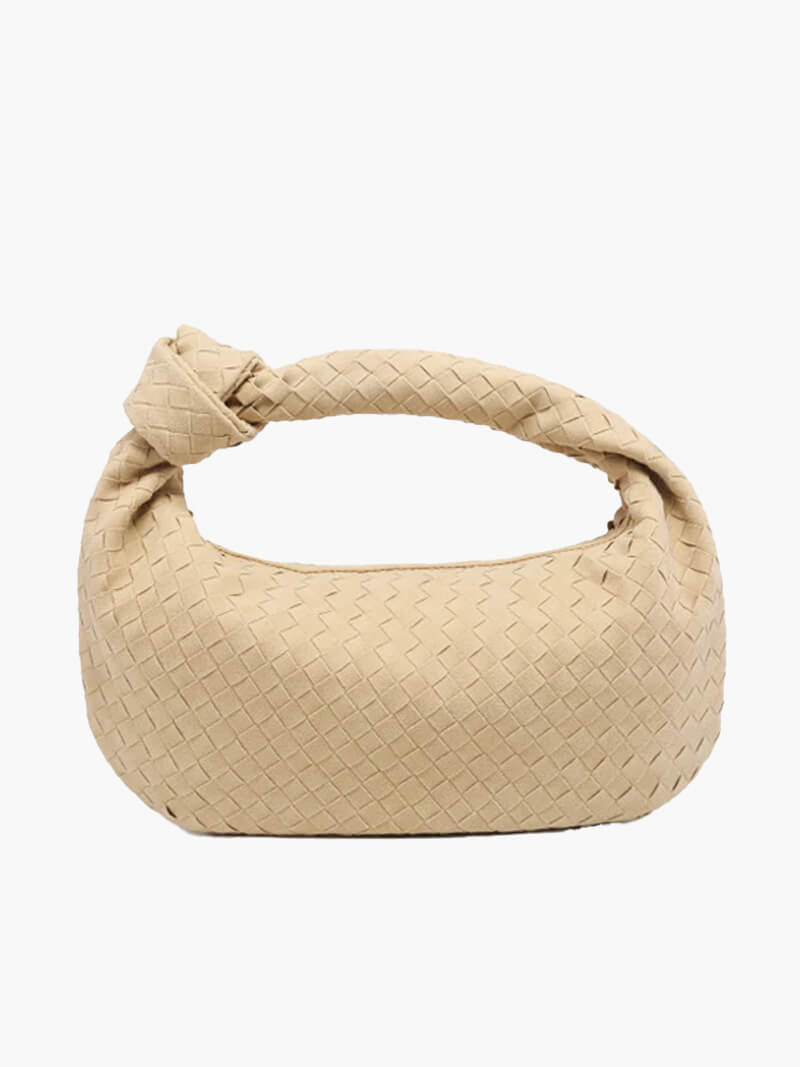 Geflochtene Hobo-Tasche mit Knotendetail