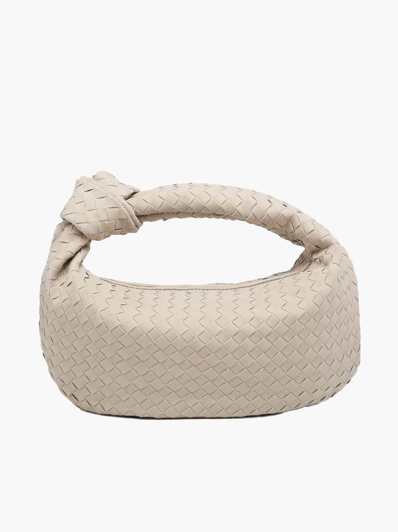 Geflochtene Hobo-Tasche mit Knotendetail Braun - Norvielle