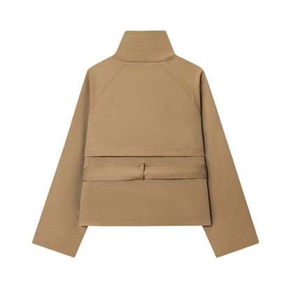 Damen Kurzer Winter-Trenchcoat mit Gürtel
