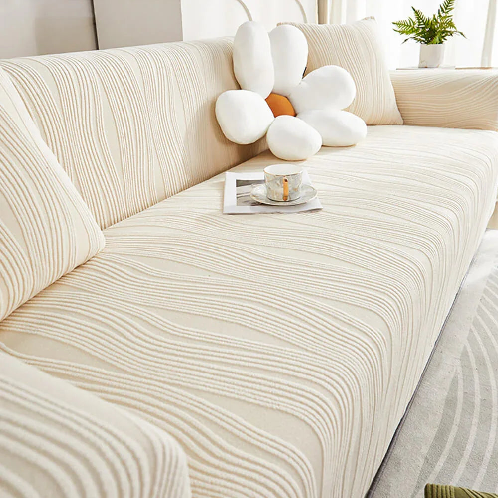 Sofabezug Jacquardstoff Haustierfreundlich Beige
